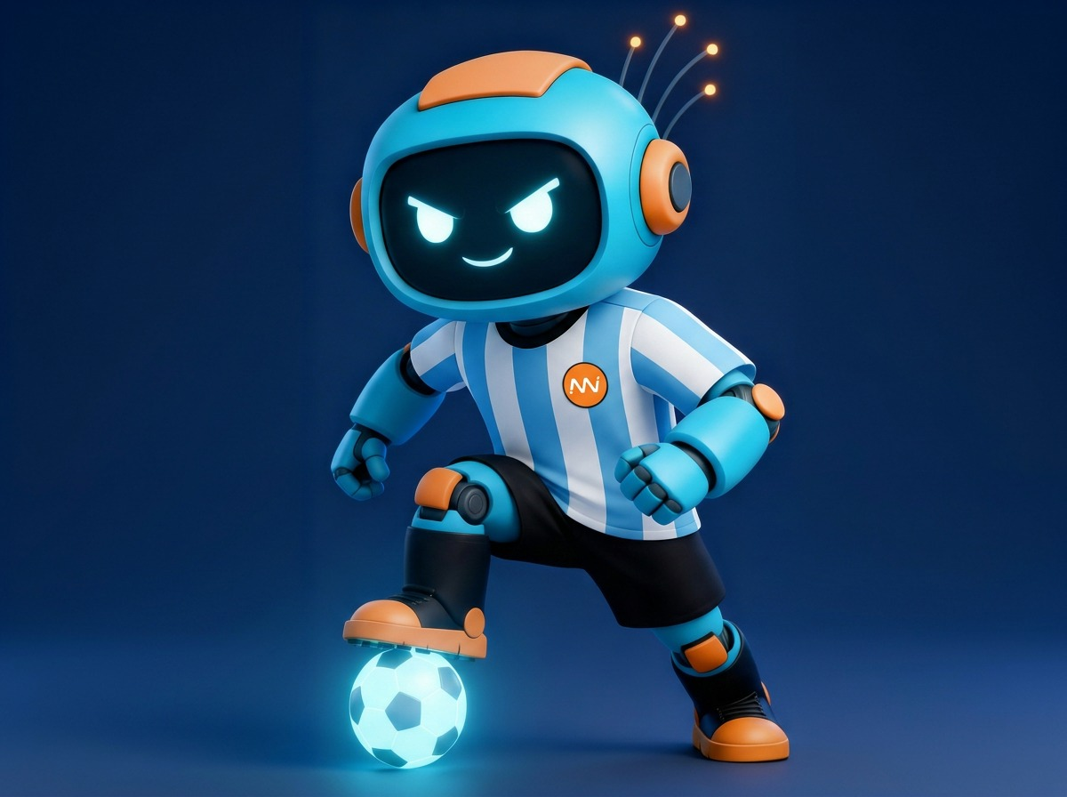 Mascota Connectto con la camiseta argentina