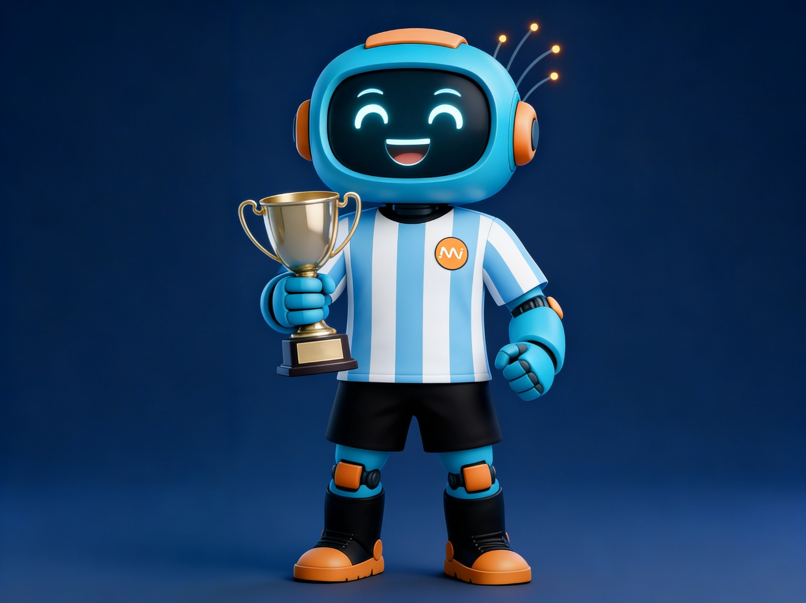 Mascota Connectto con la camiseta argentina